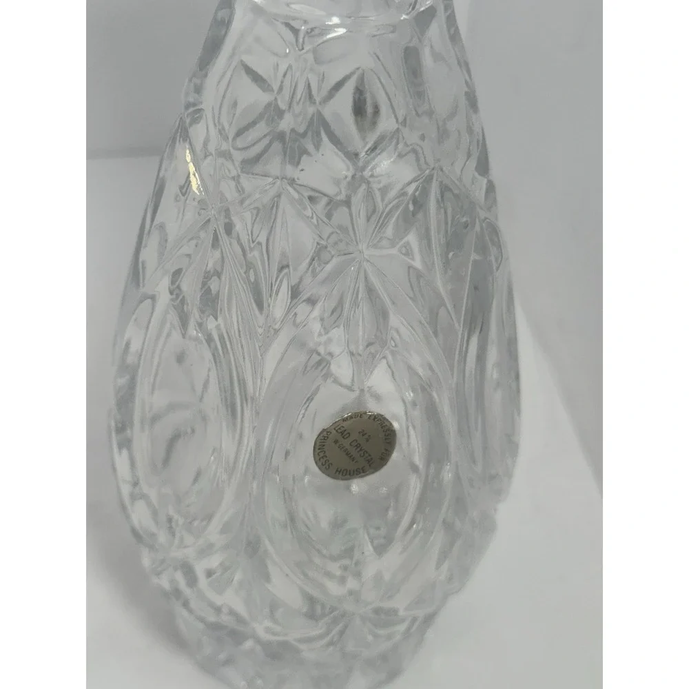 clear glass /crystal decanter with Solid Glass stopper Empty